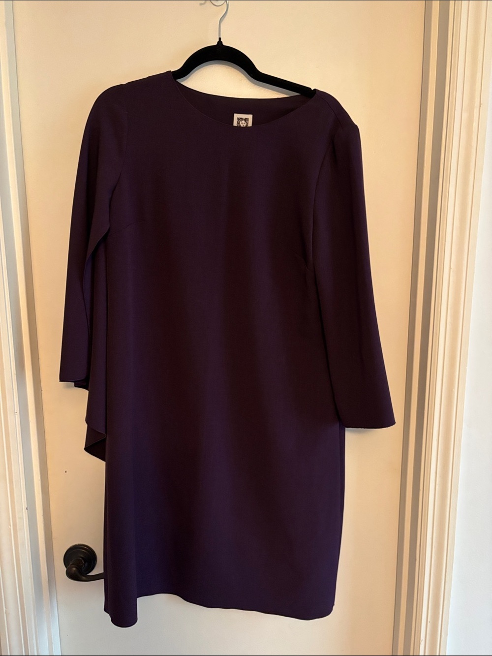 Anne Klein Plum Midi Dress with Draped Sleeve